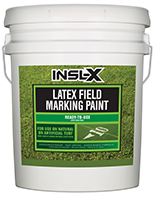 Village Paint Supply Insl-X Latex Field Marking Paint is specifically designed for use on natural or artificial turf, concrete and asphalt, as a semi-permanent coating for line marking or artistic graphics.

Fast Drying
Water-Based Formula
Will Not Kill Grassboom